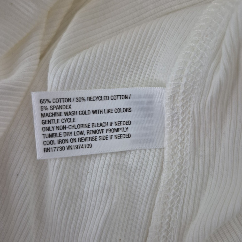 Wild Fable Top Womens XS Cream Ribbed V Neck Long Sleeve Pullover New - Picture 4 of 8